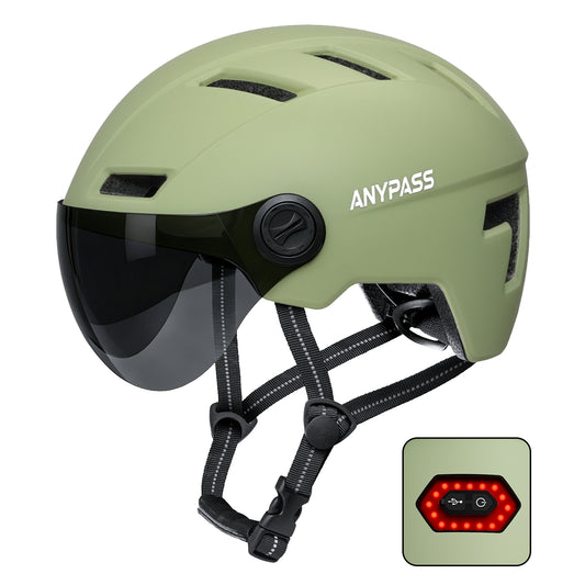Bike Helmet Adult Men Women, Bicycle Helmet with Rechargeable Rear Light