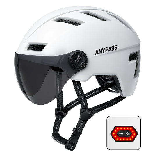Bike Helmet Adult Men Women, Bicycle Helmet with Rechargeable Rear Light