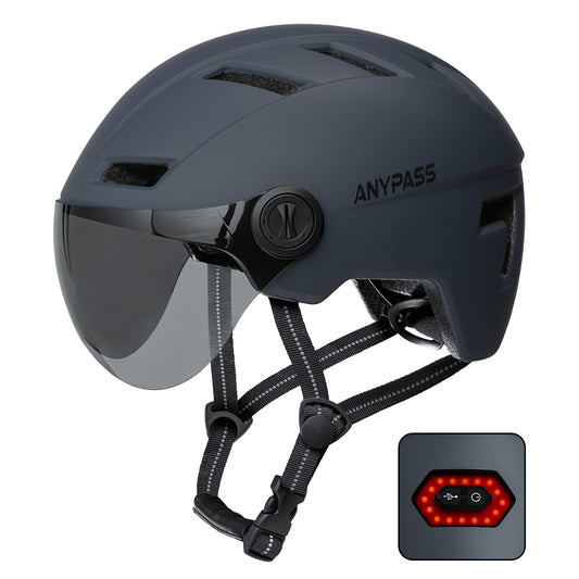 Bike Helmet Adult Men Women, Bicycle Helmet with Rechargeable Rear Light